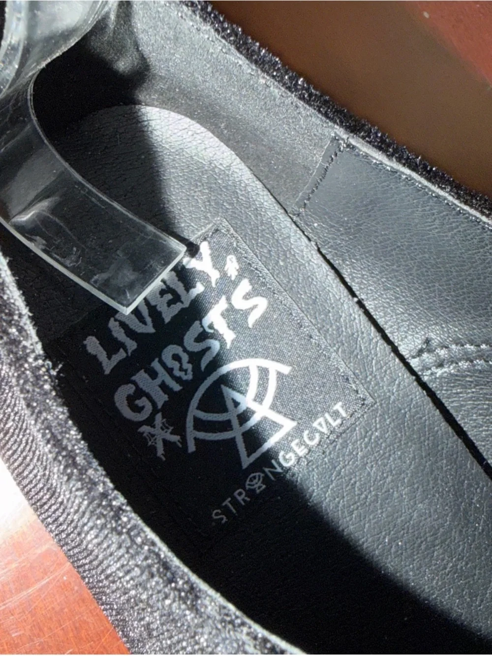 Lively Ghosts x Strange Cvlt NIGHTFALL FLATS Black Velvet Rose Lace-Up Oxfords - Picture 6 of 9